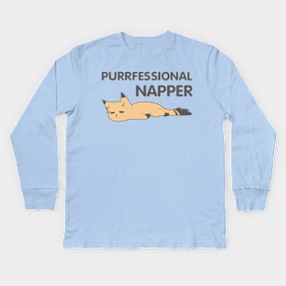 Purrfessional Napper Kids Long Sleeve T-Shirt
